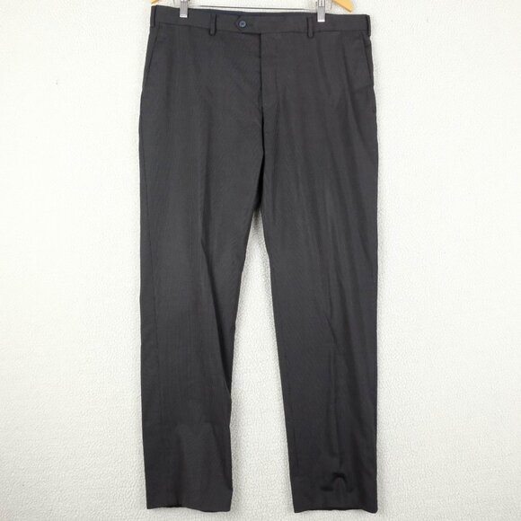 Lab Pal Zileri Suit Mens 54 44 36X32 Black Pin Striped Two Button Vented Wool - Picture 12 of 14